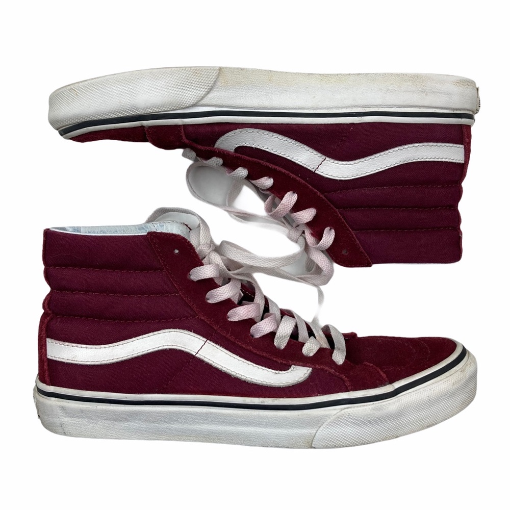Vans Sk8-hi Maroon Hi Top Suede Skate Shoes 8/6.5